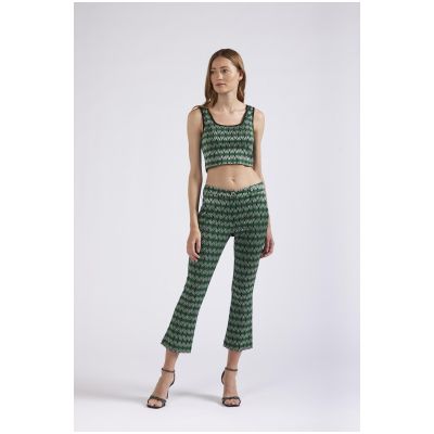 Pantaloni Cafènoir cropped flare tessuto jacquard rombo JP0194