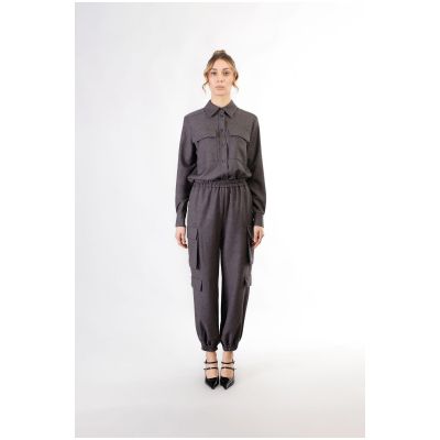 Pantaloni modello cargo CafèNoir con polsino e vita elasticata JP0198