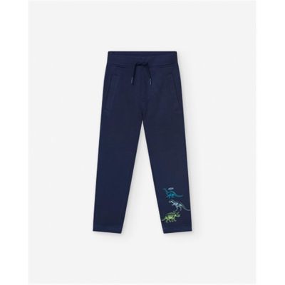 Pantalone bambino tuta cotone blu navy con polsino e dinosauri Losan LKBAP0401 24058