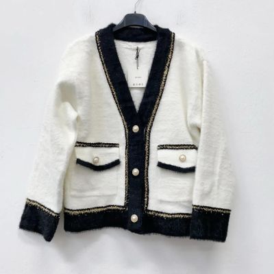 Maglia Cardigan bottoni bicolore Viscosa Vanities A1020