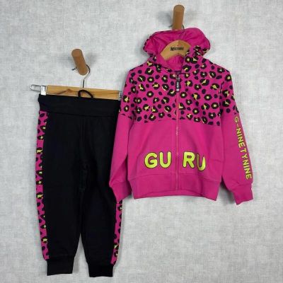 Tuta bambina Guru in cotone Felpa con Zip e pantalone