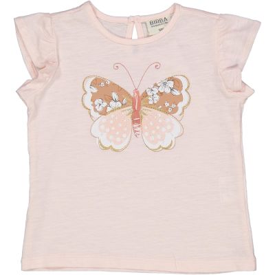 Tshirt rosa impreziosita da una stampa di una farfalla Birba bambina 24020